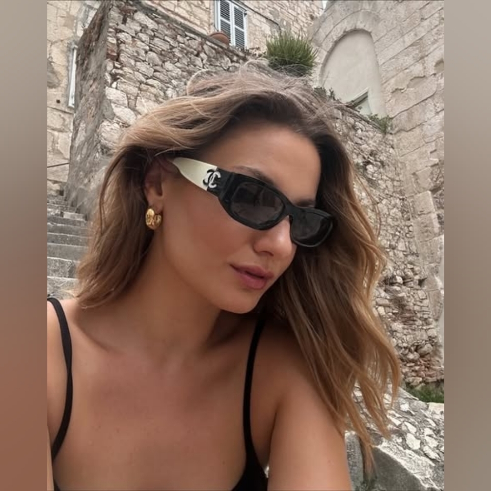 CHANEL BLACK & WHITE SUNGLASSES - Picture 9 of 10